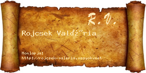 Rojcsek Valéria névjegykártya